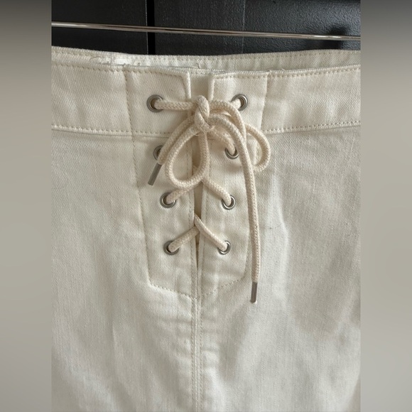 J. Crew White Denim Lace-Up Mini Skirt • 26 - Picture 3 of 7